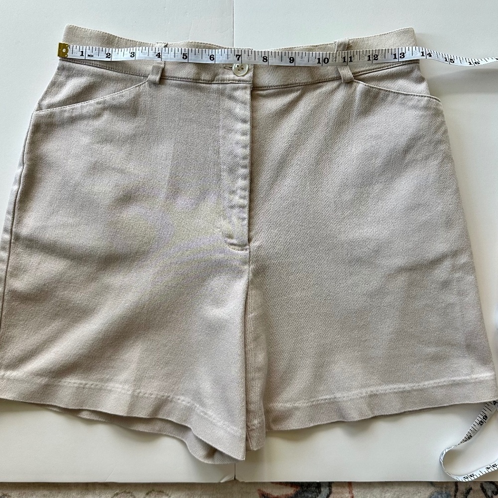 Vintage Tribella Petite Khaki Cotton Shorts - Picture 5 of 8